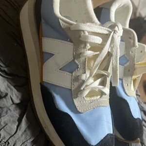 Blue and White Sneakers